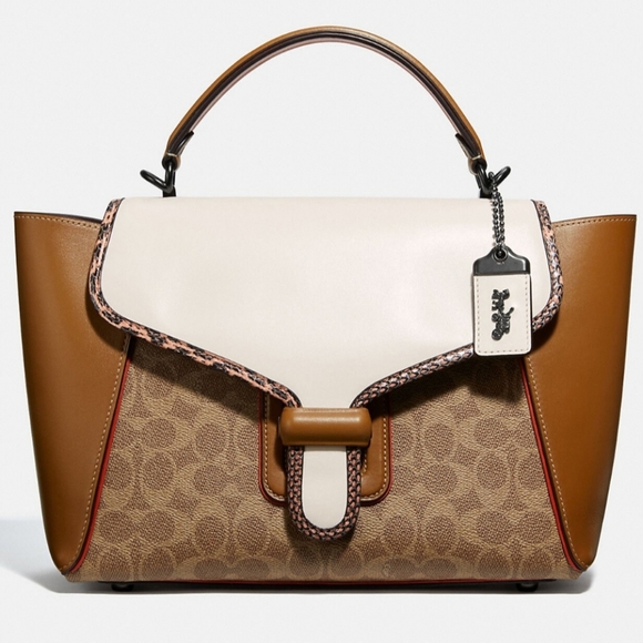 LAST CHANCE❗RARE Coach Courier Colorblock Genuine Snakeskin Crossbody - Picture 3 of 16